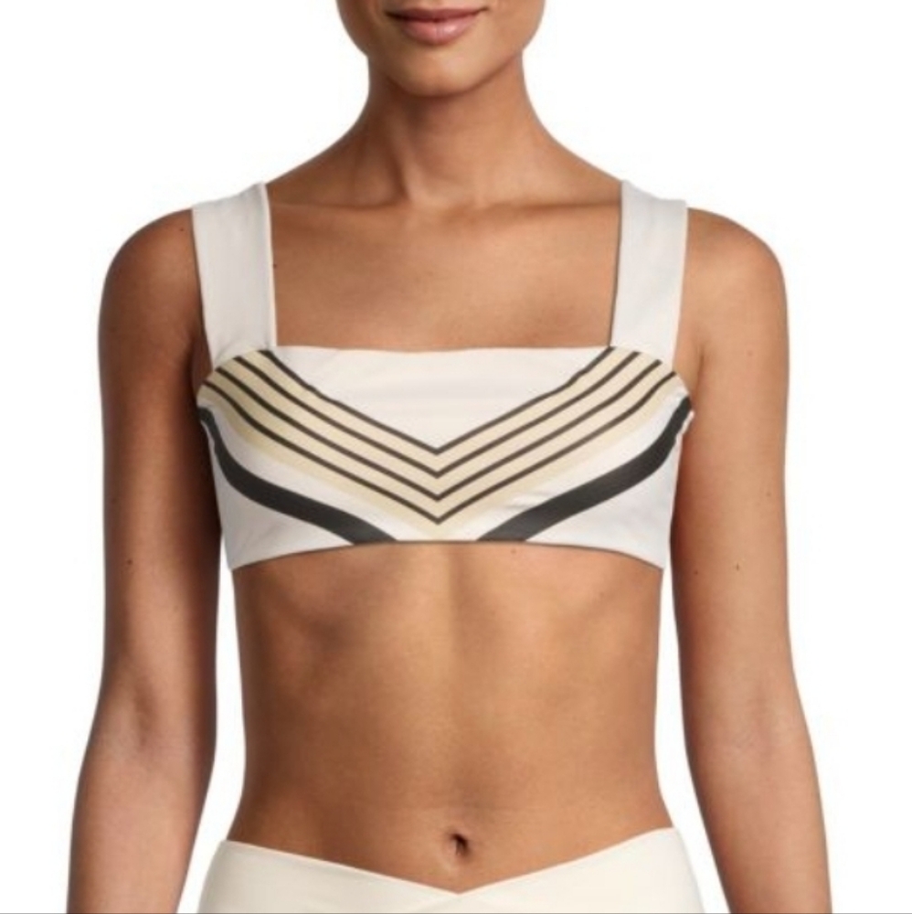 NWOT WeWoreWhat Chevron Bandeau Sports Bra top, medium, $48